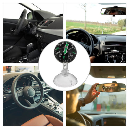 38Mm Compact Plastic Compass for Car Dashboard Mount Suction Cup Navigation Tool for Automotive Marine Outdoor Travel Dash