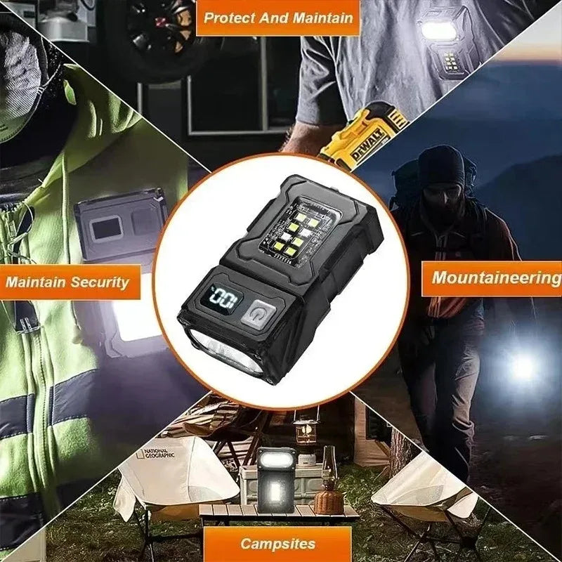 Tactical Portable Work Light EDC Flashlight Tool Mini LED Flashlight Outdoor Camping Hiking Tool MOLLE Flash Light Rechargeable