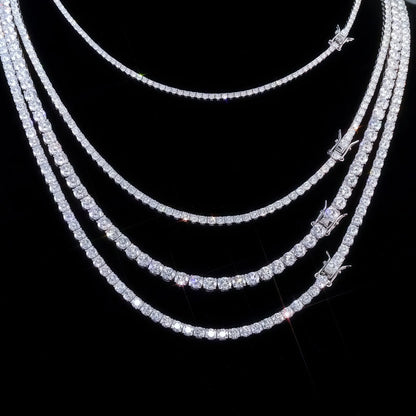 D VVS1 Full Moissanite Tennis Necklace S925 Sterling Silver with GRA Necklaces for Women Man Sparkling Party Fashion Jewelry