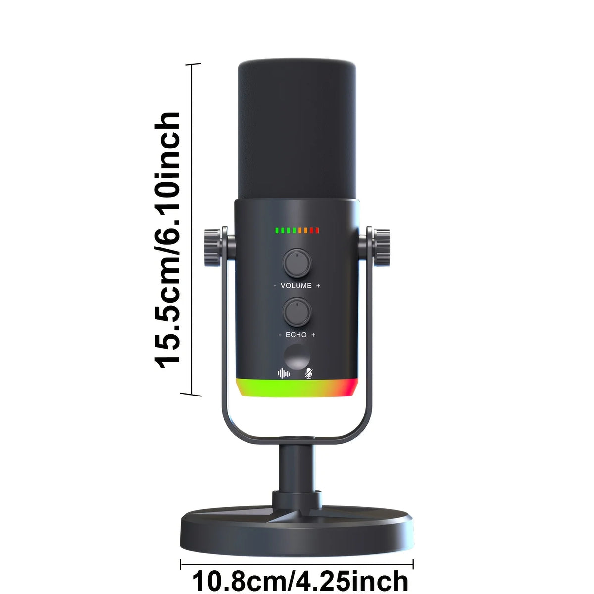 USB/XLR Gaming Microphone, Dynamic PC Mic for Podcasting Streaming, Computer RGB Mic Kit with Desktop Stand, for Recording