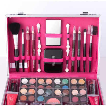 Makeup Case Set Natural Long Lasting Matte Shimmer Lipstick Eyeshadow Blush Highlight Multifunctional Full Face Cosmetic Kit