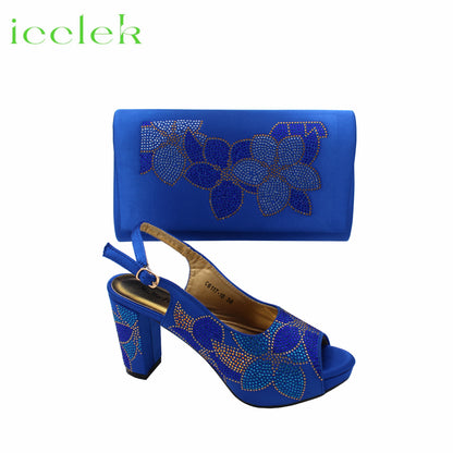 Baby Pink Flower Pattern Mature Pumps African Design Women Matching Shoes and Bag with Platform High Quality Sandals for Wedding