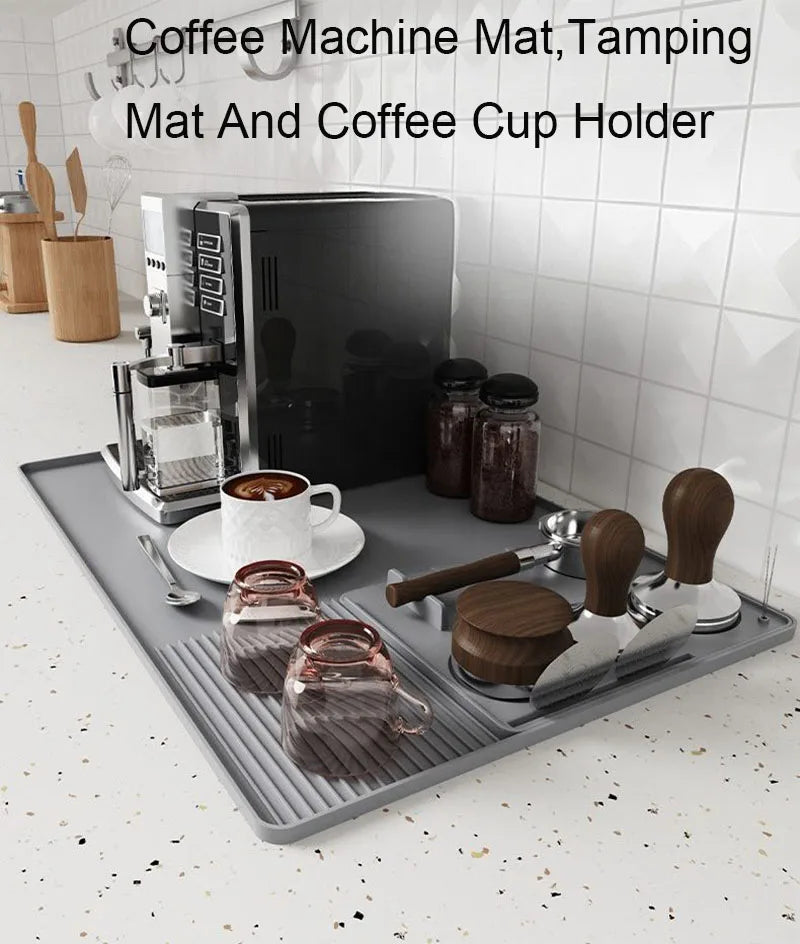 Silicone Coffee Mat Tamper Pad Heat Resistant Coffee Countertop Protector Anti-spill Under Coffee Maker Espresso Machine Pad