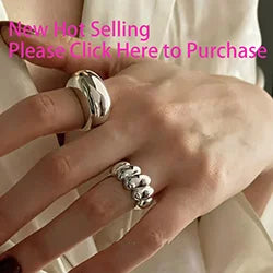 VENTFILLE 925 Sterling Silver Geometric Multilayer Round Bead Ring Female Fashion Punk Temperament Prevent Allergy Charm Jewelry