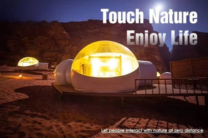 Bubble outdoor geodesic dome transparent luxury tent with bathroom luxury transparent inflatable shell