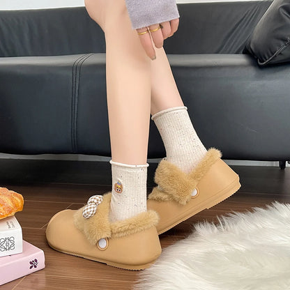 Lady Wearing Winter Casual Anti-slip Creative Cotton Shoes