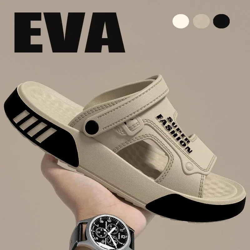 Men's Summer EVA Slippers Soft Thick Sole Sandals Indoor Outdoor Walking Beach Shoes Home House Slippers for Men