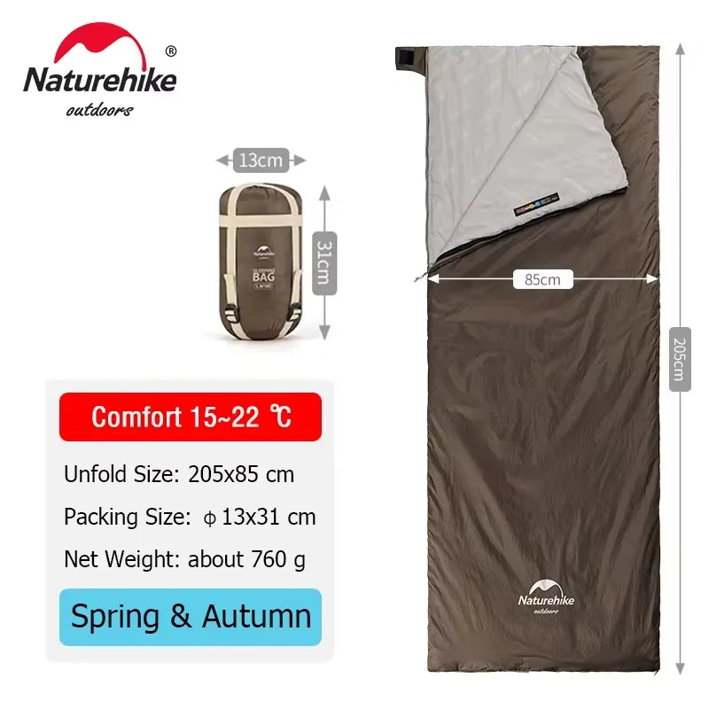 Naturehike Sleeping Bag LW180 Ultralight Cotton Sleeping Bag Waterproof Hiking Sleeping Bag Summer Outdoor Camping Sleeping Bag