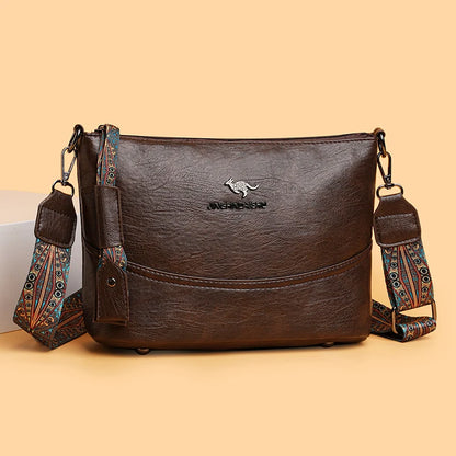 Solid Color Luxury Designer High Quality Leather Women's Handbag Purses Multifunctional Ladies Shoulder Messenger Bags Sac Femme