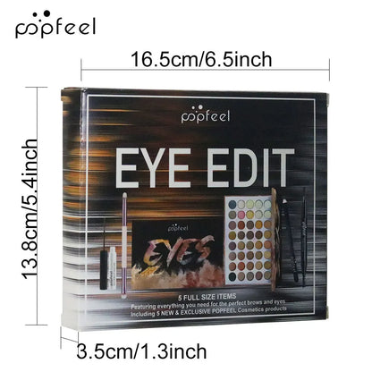Essential Eye Makeup Set for Beginners Matte&Shimmer Eyeshadow Palette, Mascara, Eyebrow Pencil, Lip Eyeliner,Brush Tool Set Box