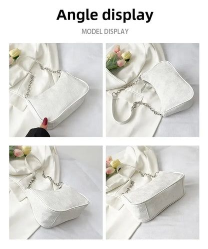 2025 New Fashion Felt Shoulder Bags for Women Small Casual Underarm Bag Female Hand Crossbody Bags for Women Purses and Handbags
