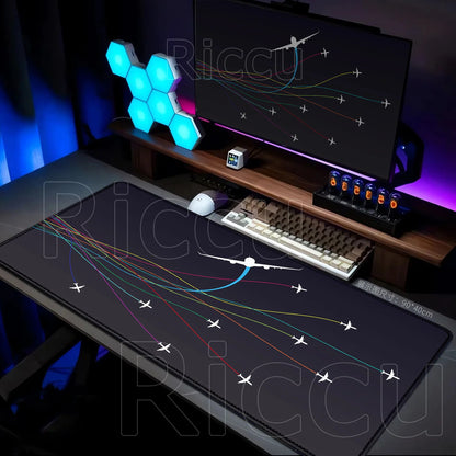 New Many Wallpaper Airplane Speedometer Mousepads Large 900x400mm Non-slip Mouse Pad Office Desk Mat Pc Gamer Table Mousepad XXL
