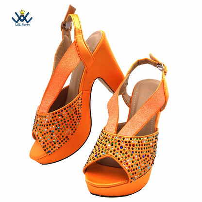 Buckle Strap Sandals Nigerian Women Shoes and Bag Set in Green Color with Wedges Heels For Ladies Party