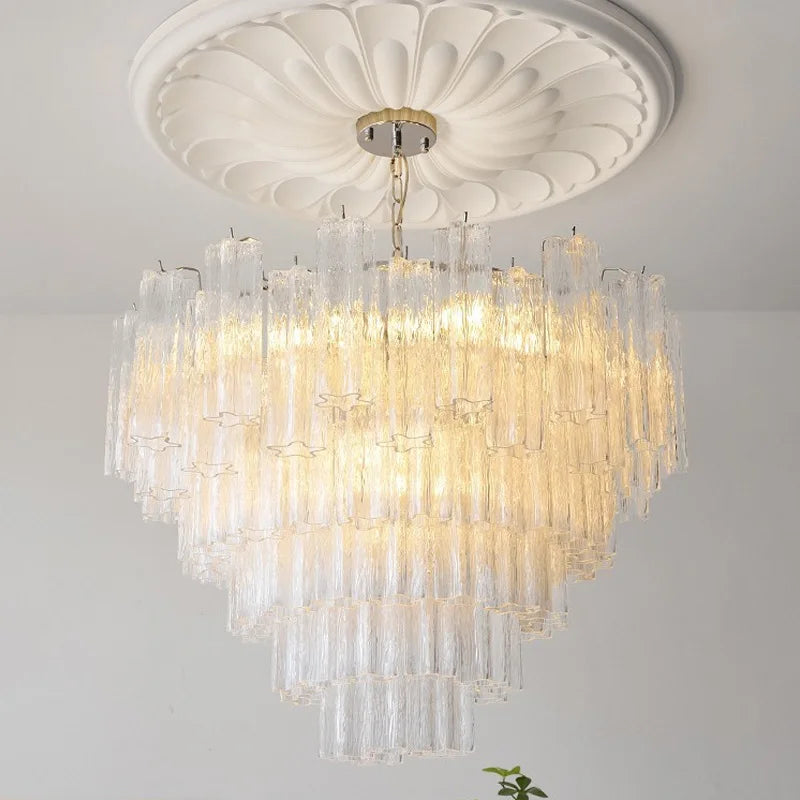 Luxury Glass Pendant Ceiling Light Fixture Chandelier Led Ceiling Lamp Modern Hanging Chandelier Lights Salon Chandeliers Lustre
