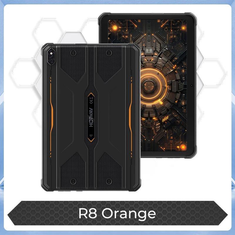 HOTWAV R8 IP68&IP69K Rugged Tablet 10800mAh Massive Battery Android 14 Pad 10.1'' HD+ Display 4GB RAM 128GB ROM/1TB Expansion 13MP +5MP Camera Global 4G Tablet PC