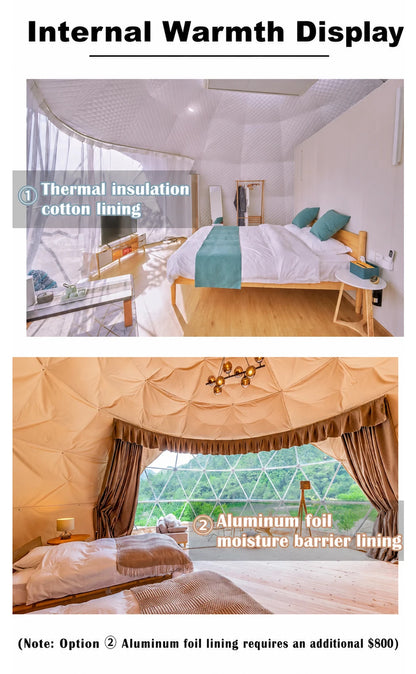 Custom Geodesic Dome Tent Luxury Glamping Resort Hotel Tent House Outdoor Accommodation Solution for Camping Project