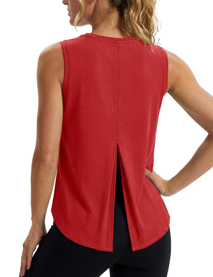 TACVASEN Quick Dry Women's Tank Top UPF 80+ UV Protection Tie Back Sports Vest Moisture Wicking Yoga Fitness Sleeveless T-shirt