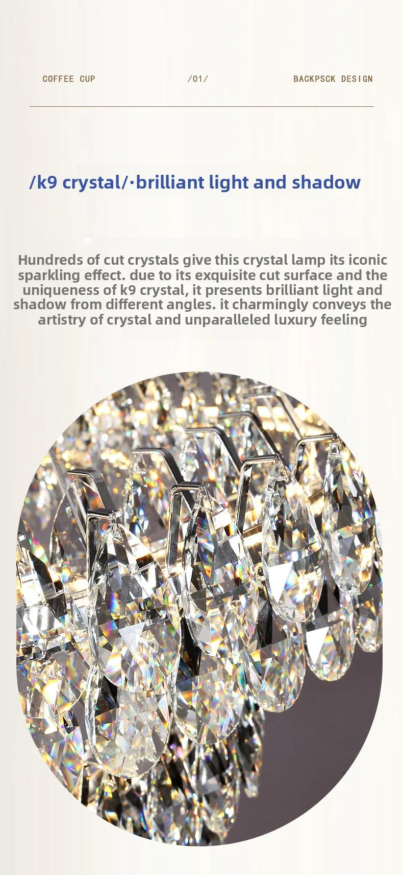 New Ceiling Lamp Villa Living Room Lamp - Multi-Story Void Floor-To-Ceiling French Light Luxury Minimalist Crystal Pendant Lamp
