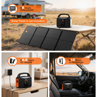 Portable Power Station,155Wh 42000mAh Outdoor Solar Generator with 110V/150W(Peak 200W) AC Outlet and USB-C PD(30W) Port,Power