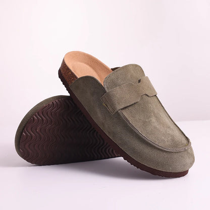 Smile PoP Cork Suede Clogs Slippers For Women Men Clogs Shoes Classic Cork Antislip Outdoor Slippers With Arch Support Mules