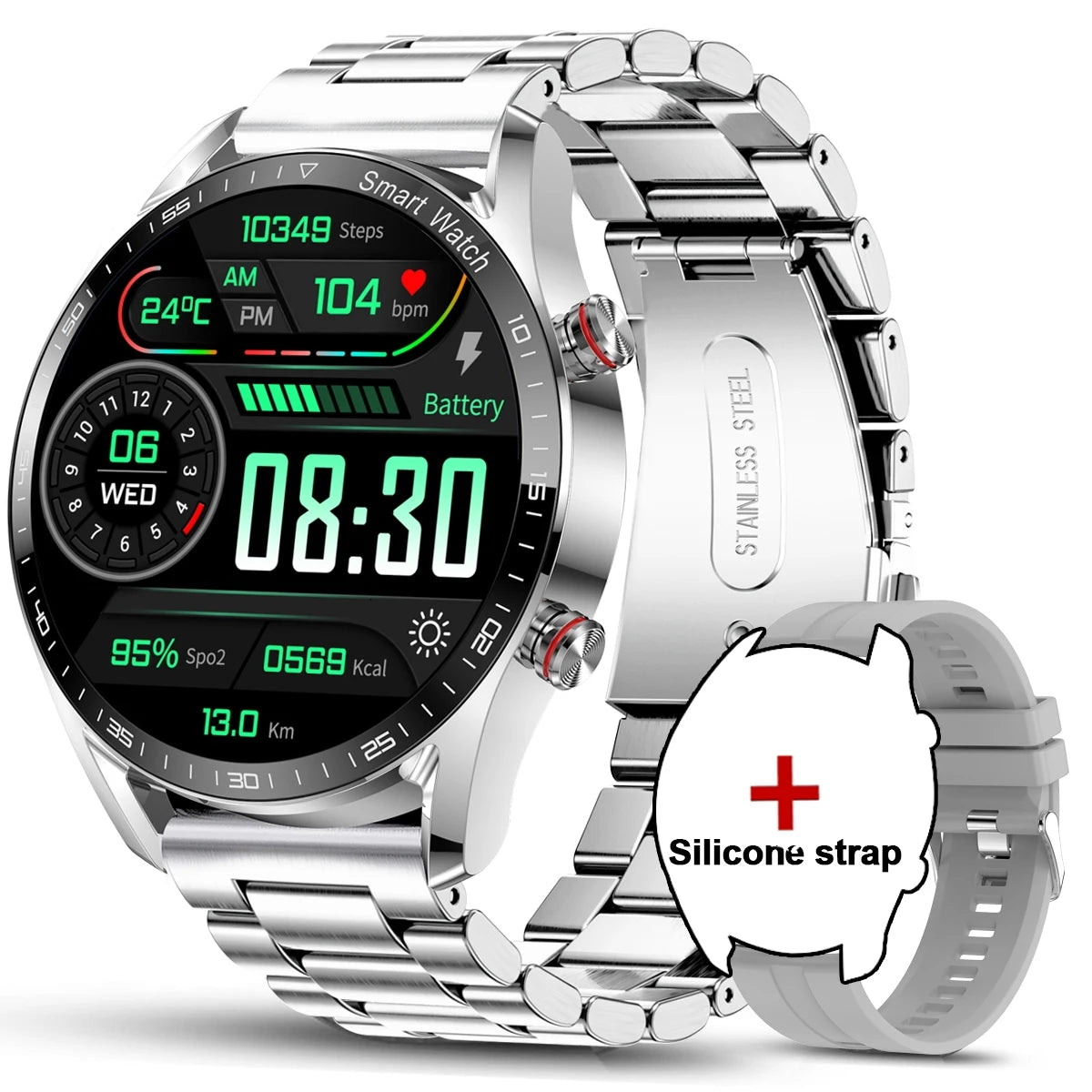 2025 New Business Smart Watch Men Bluetooth Call 1.53-inch AMOLED HD Display Multi-Sport Modes Heart Rate Monitor Smartwatch Man