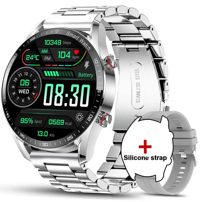 2025 New Business Smart Watch Men Bluetooth Call 1.53-inch AMOLED HD Display Multi-Sport Modes Heart Rate Monitor Smartwatch Man