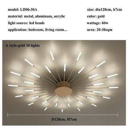 Modern Firework s Led Ceiling Lamp Creativity Living Dining Room Ceiling Chandelier Home Lighting Bedroom Light Luster Luminaire