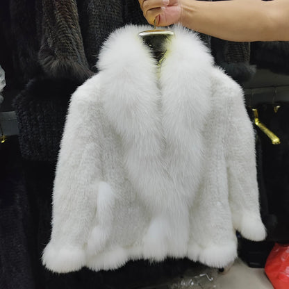 2026 New Real Natural Mink Fur Pashmina Women Fashion Knitted Mink Fur Scarf Lady Real Mink Fur And Fox Fur Collar Poncho Shawl