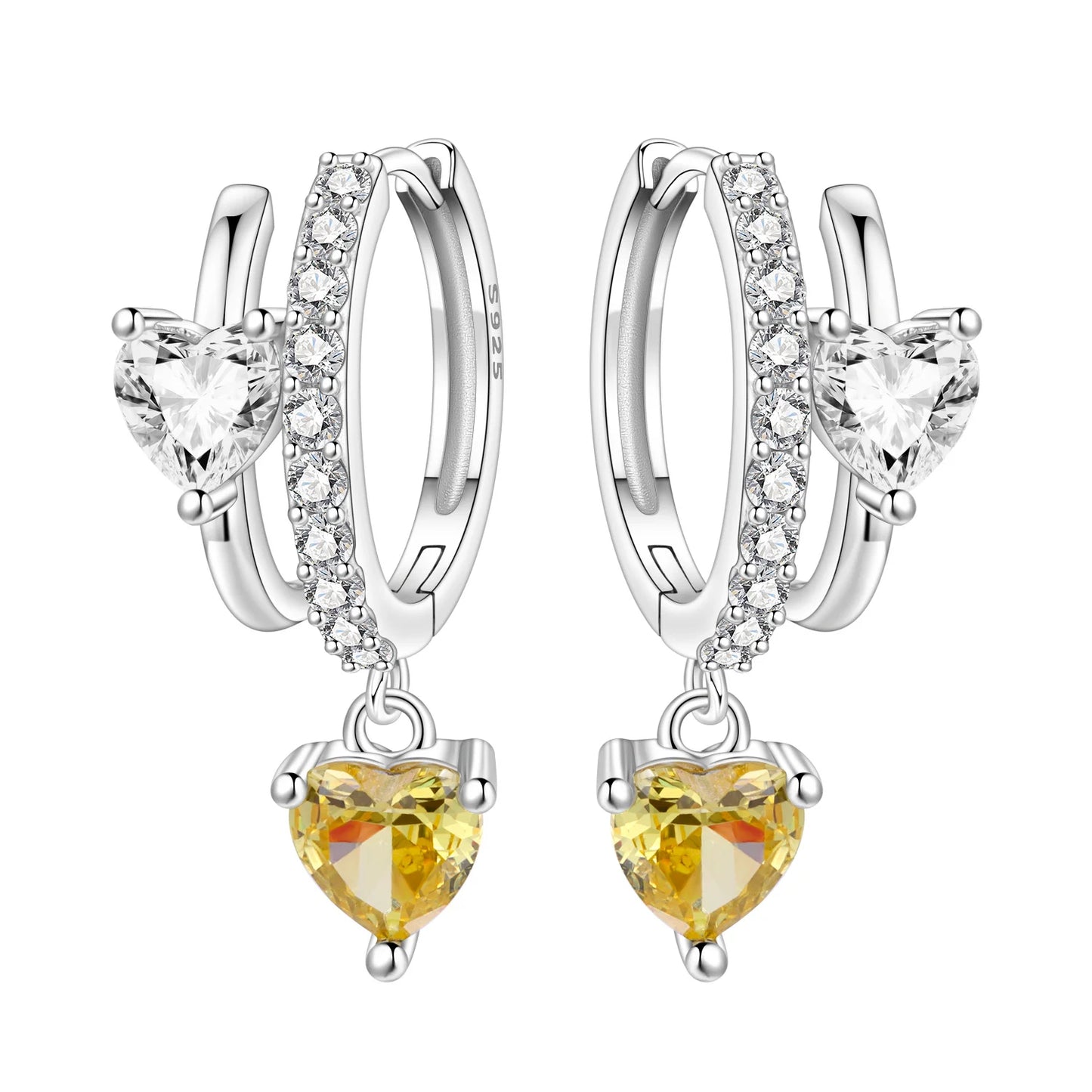 925 Sterling Silver Star Moon Heart Shape Earrings Jewelry Versatile Hoop Earrings For Women Jewelry Fine Birthday Party Gifts