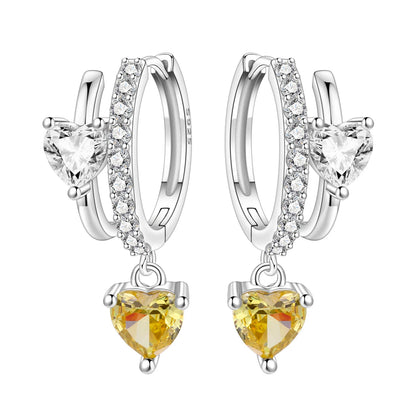 925 Sterling Silver Star Moon Heart Shape Earrings Jewelry Versatile Hoop Earrings For Women Jewelry Fine Birthday Party Gifts