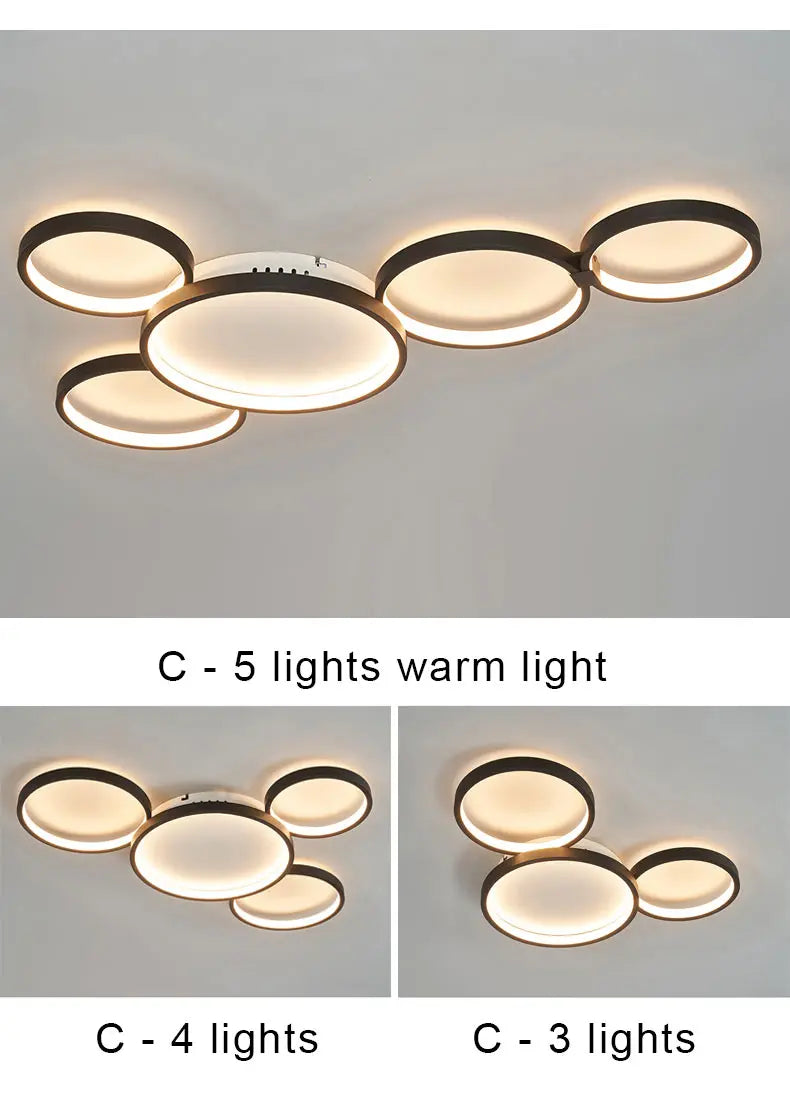 Modern LED Ceiling Chandeliers With Remote Control Decor Home Ring Lamp Living Room Bedroom Dining Room Ceiling Light Fixtures