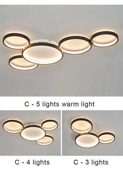 Modern LED Ceiling Chandeliers With Remote Control Decor Home Ring Lamp Living Room Bedroom Dining Room Ceiling Light Fixtures