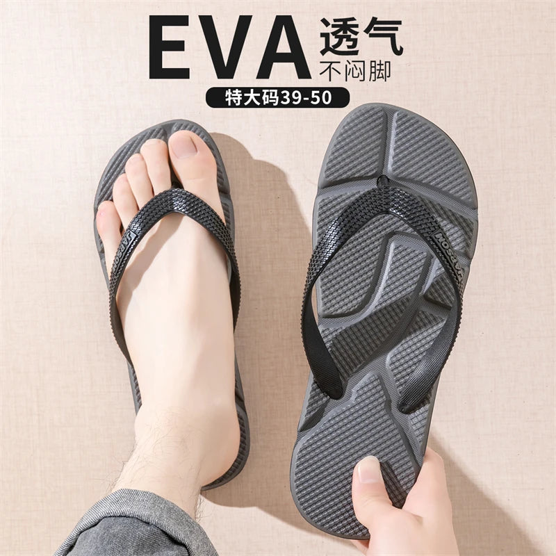 Summer Men's Flip Flops Plus Size 49 50 Soft Comfort Breathable Slippers Non-Slip House Outdoor Beach Slides Massage Flip Flops