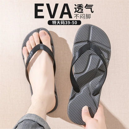 Summer Men's Flip Flops Plus Size 49 50 Soft Comfort Breathable Slippers Non-Slip House Outdoor Beach Slides Massage Flip Flops
