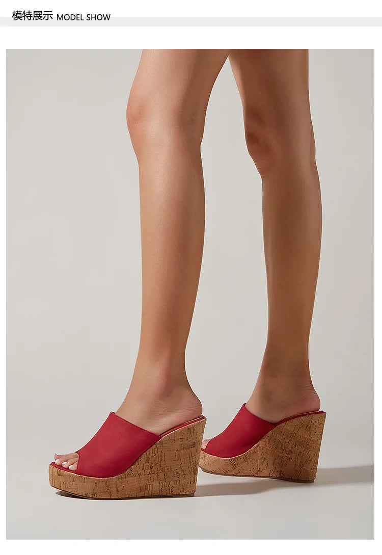 11CM Super High Heels Platform Sandals Women Wedges Open Toe Shoes Ladies Summer Slip On Slippers Beach Slides Femmes Sandalias