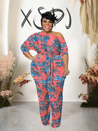 Women Jumpsuit Long Elegant Off Shoulder Sexy Female Jumpsuit Half Sleeve One Piece Plus Size Jumpsuits Wholesale Dropshipping