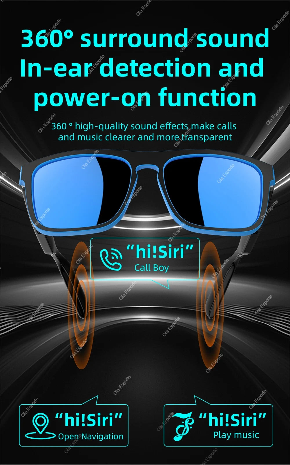 2026 Smart Audio Glasses Touch Open Listening Design Lightweight Ultra Clear Sound Quality Bluetooth Call Waterproof Glasses New