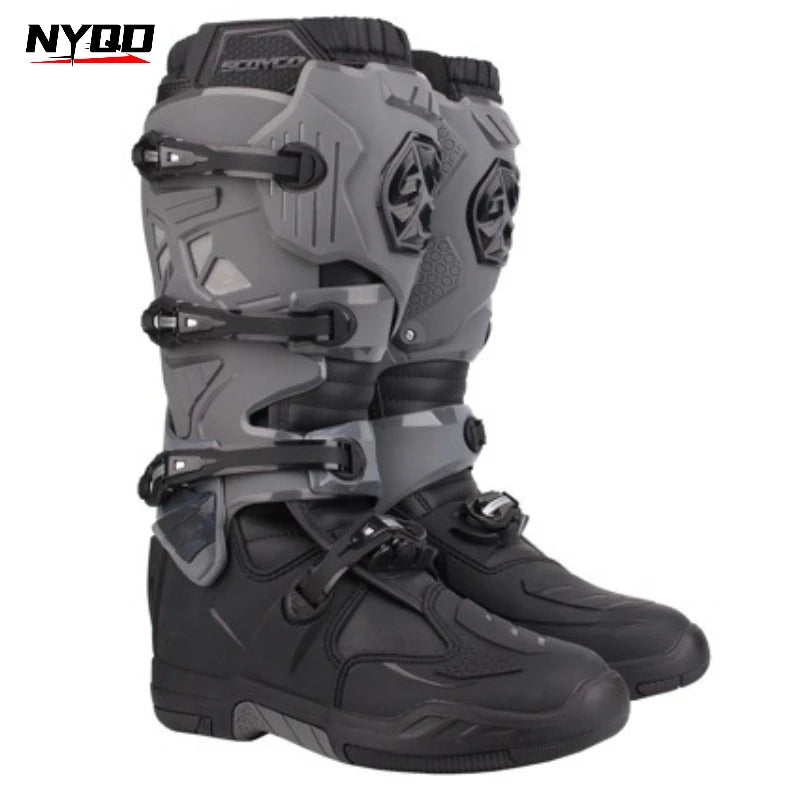 High‑Cut Motocross Boots Men Off‑Road Dirt Bike Protective Motorcycle Enduro Racing Riding Boots
