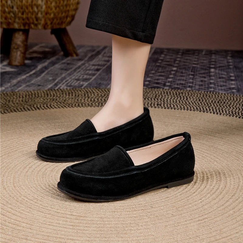 Winter Shoes Women's 2026 New Wool One-piece Women's Loafers Low Heel Fashion Casual One-Foot Slip-on Warm Ladies Shoes