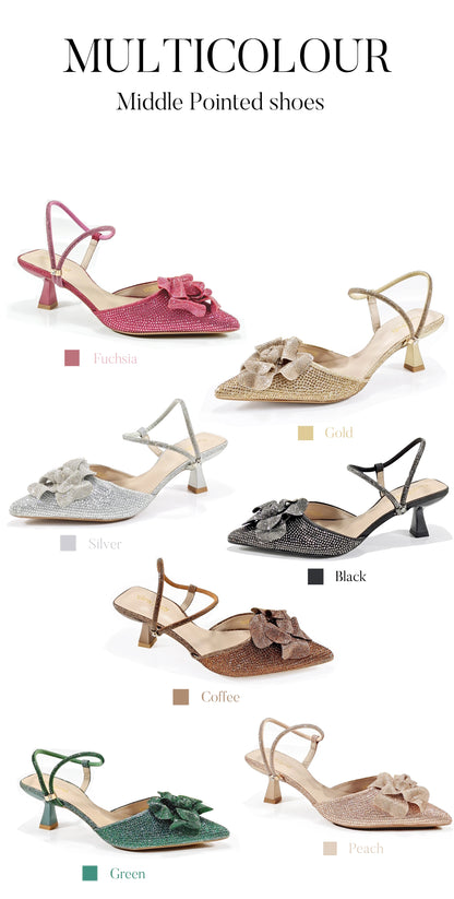 2026 Large Flower Design Shoes & Bag Nigerian Coffee Color Women's Stiletto Shoes For Special Good Time INS Style