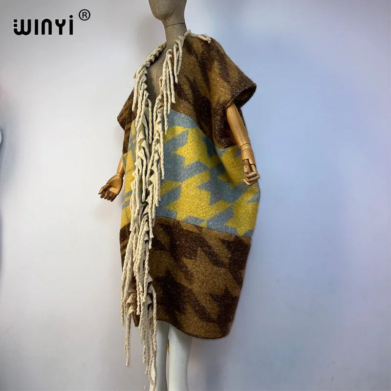 WINYI Winter cloak High Quality poncho Long Loose OverCoat Thick Warm Female coat for women down coats куртка женская chaquetas