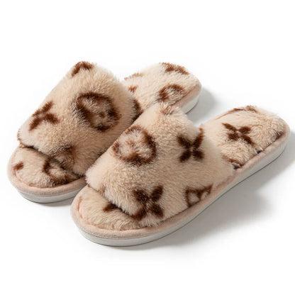 Fluffy Women's Slippers Indoor Autumn Winter Luxury Designer Woman Shoes Home Flats Casual Fuzzy Fur Slides Elegant Plush Soft