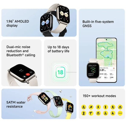 Xiaomi Redmi Watch 5 Lite Global Version 1.96'' AMOLED 18-Day Battery life Built-in GNSS Bluetooth® Call 150+ Modes Smart Watch