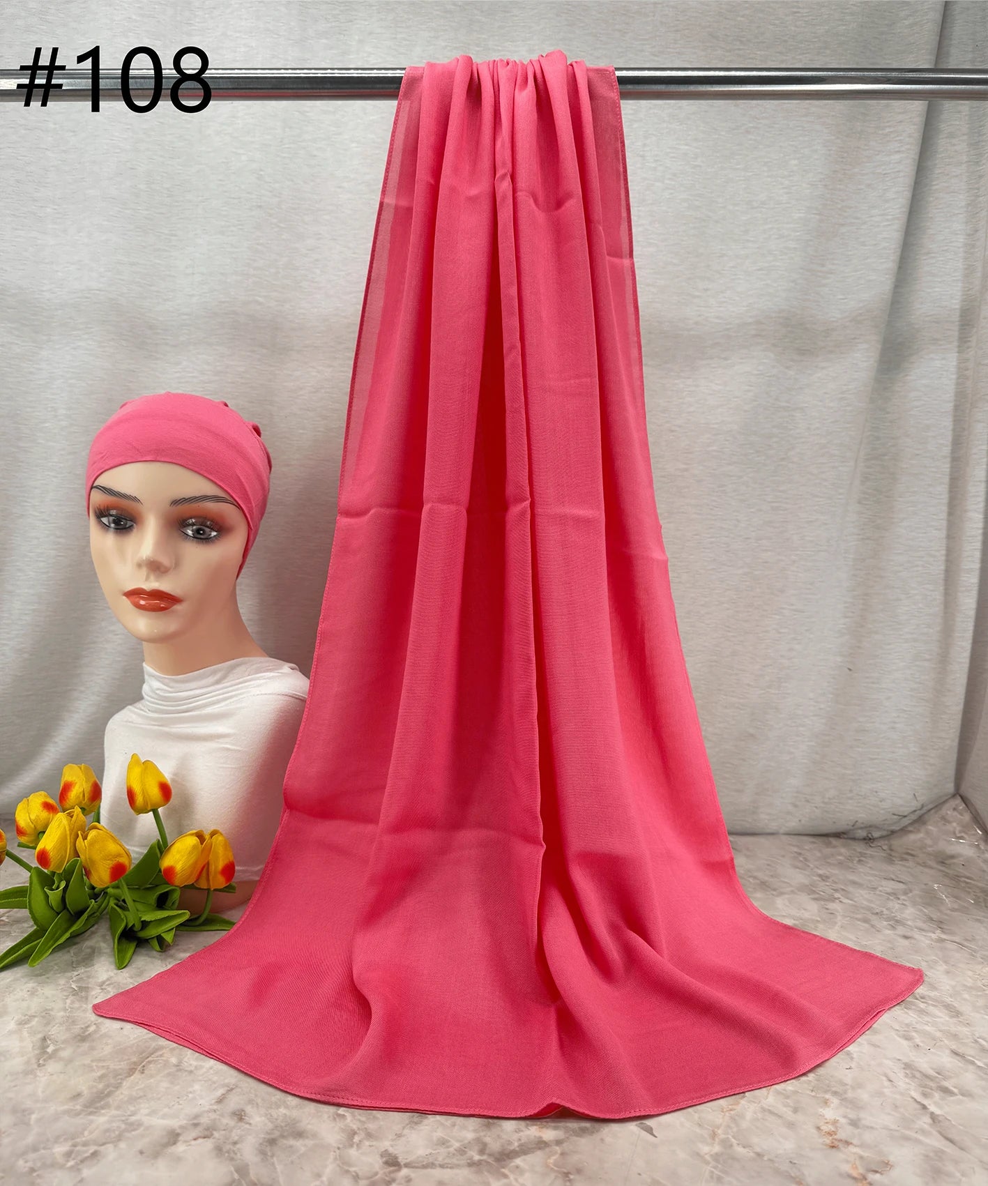 110colors Modal Hijab with Modal Undercap Set Basic Stretchy Pullover Headscarf Thin Breathable Sunscreen Head Wrap Hijabs Scarf