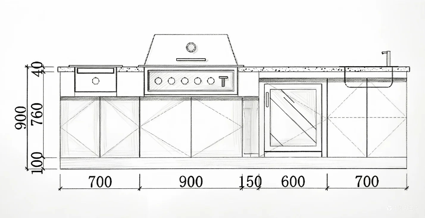New Design Terrace Stainless Steel Outdoor Kitchen Cabinet Insect Resistant Easy Cleaning Hygienic Outdoor Garden Kitchen