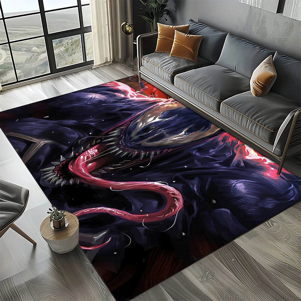 3D Marvel 27 Style Venom Captain SuperHero Carpet Rug for Bedroom Living Room Home Sofa Decoration,kids Large Decor Floor Mat HD