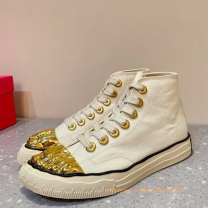 Golden Five Fingers Catwalk Ladies Shoes 2024 Summer New Sexy Street Thick Sole Sports Casual Pumps Model Party Lace Up Sneakers