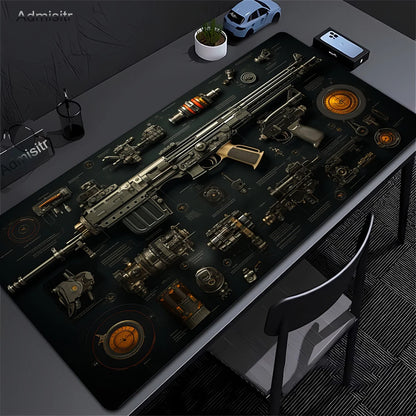 Large Computer Office Game Table Mats Firearms Speed Mouse Pad XXL Rubber Anti-slip Gaming Keyboard Mousepads Long Desk Pads