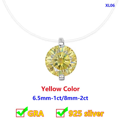 Moissanite Transparent Fishing Line for Women Mermaid Tears Necklace Creative Women's Moissanite Diamond Clavicle Chain