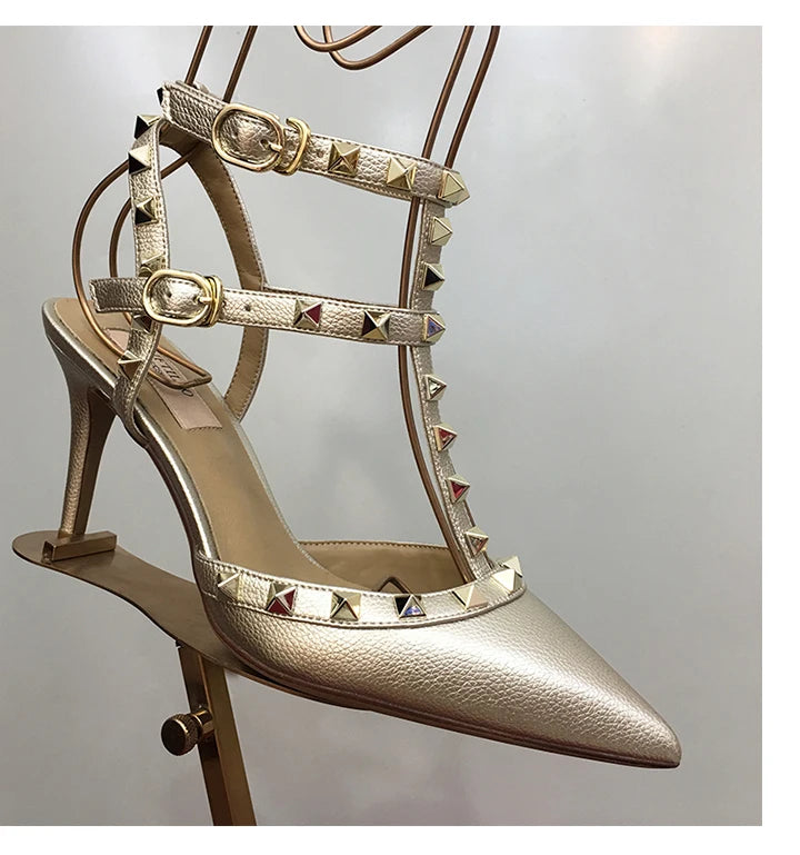 Nude Black Woman heeled sandals Summer Slingbacks High Heels luxury Leather Fashion Brand Designed sandals elegant Prom Shoes